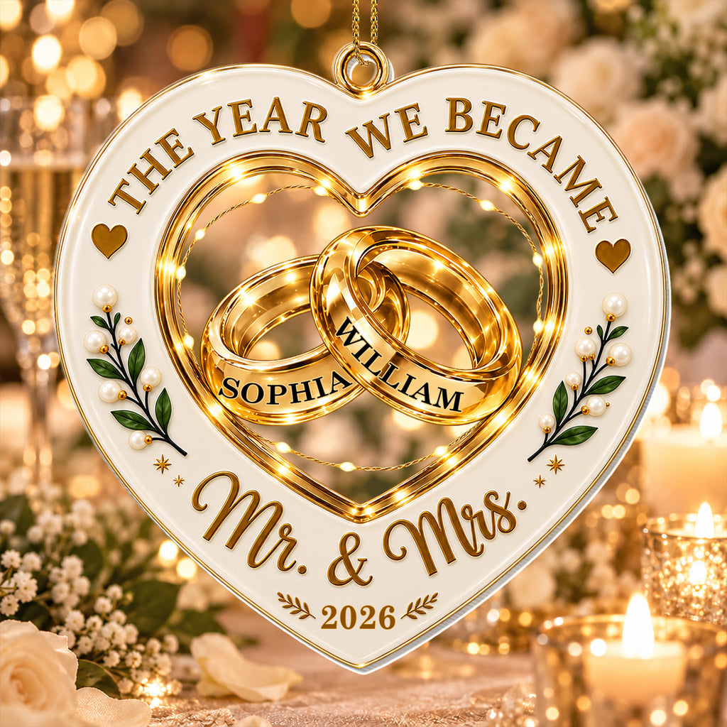 Newlywed Christmas - Personalized Acrylic Ornament