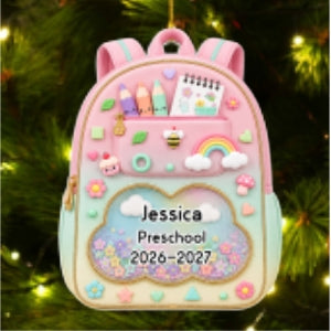 Kids School Backpack - Personalized Acrylic Ornament