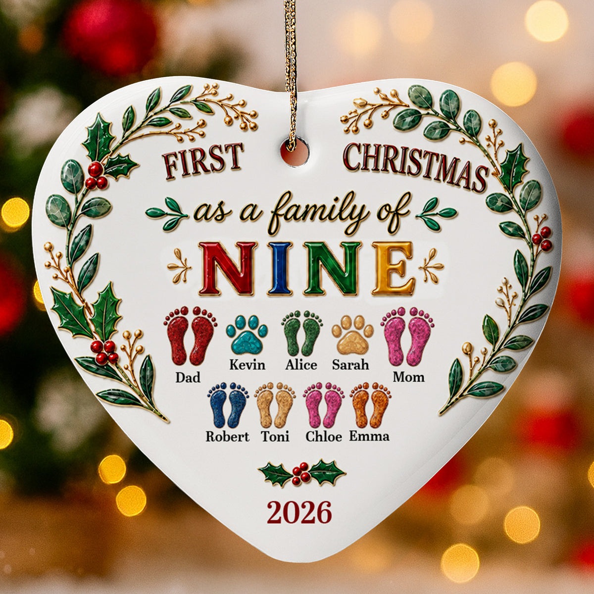 Our First Christmas 2026 - Personalized Ceramic Ornament