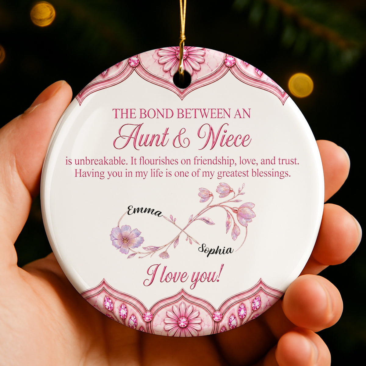 The Bond Between Aunt And Niece - Personalized Ceramic Ornament