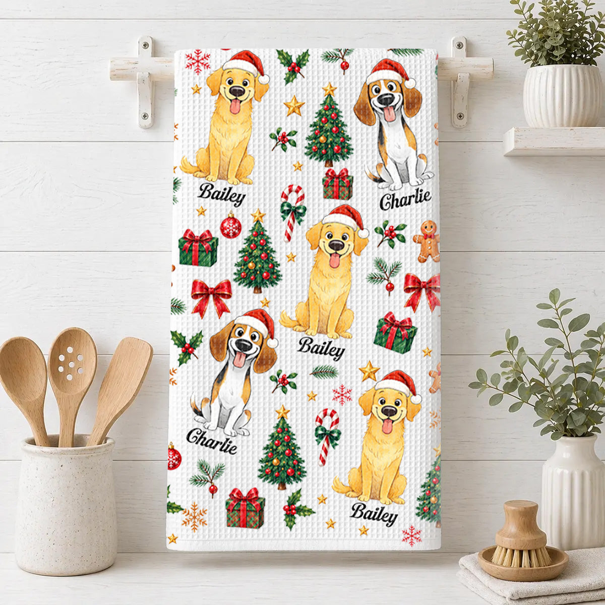 Christmas Dog - Personalized Kitchen Towel
