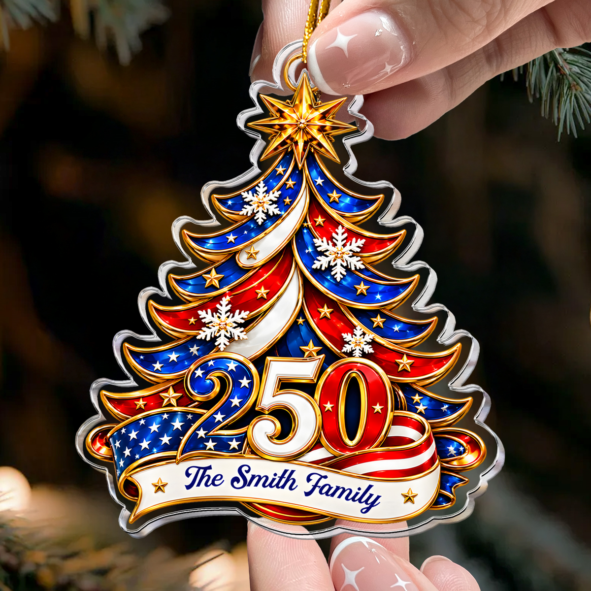 Christmas Tree 250 - Personalized Acrylic Ornament