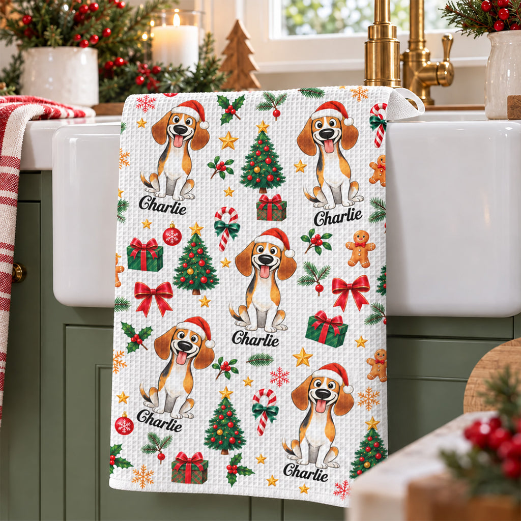 Christmas Dog - Personalized Kitchen Towel