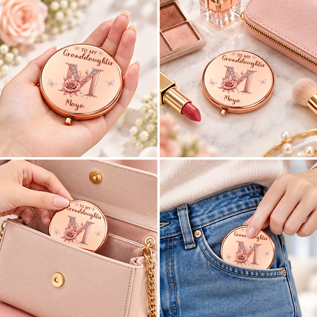 Beautifully Strong - Personalized Compact Mirror