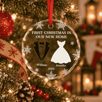 Anniversary Wedding - Personalized Glass Ornament