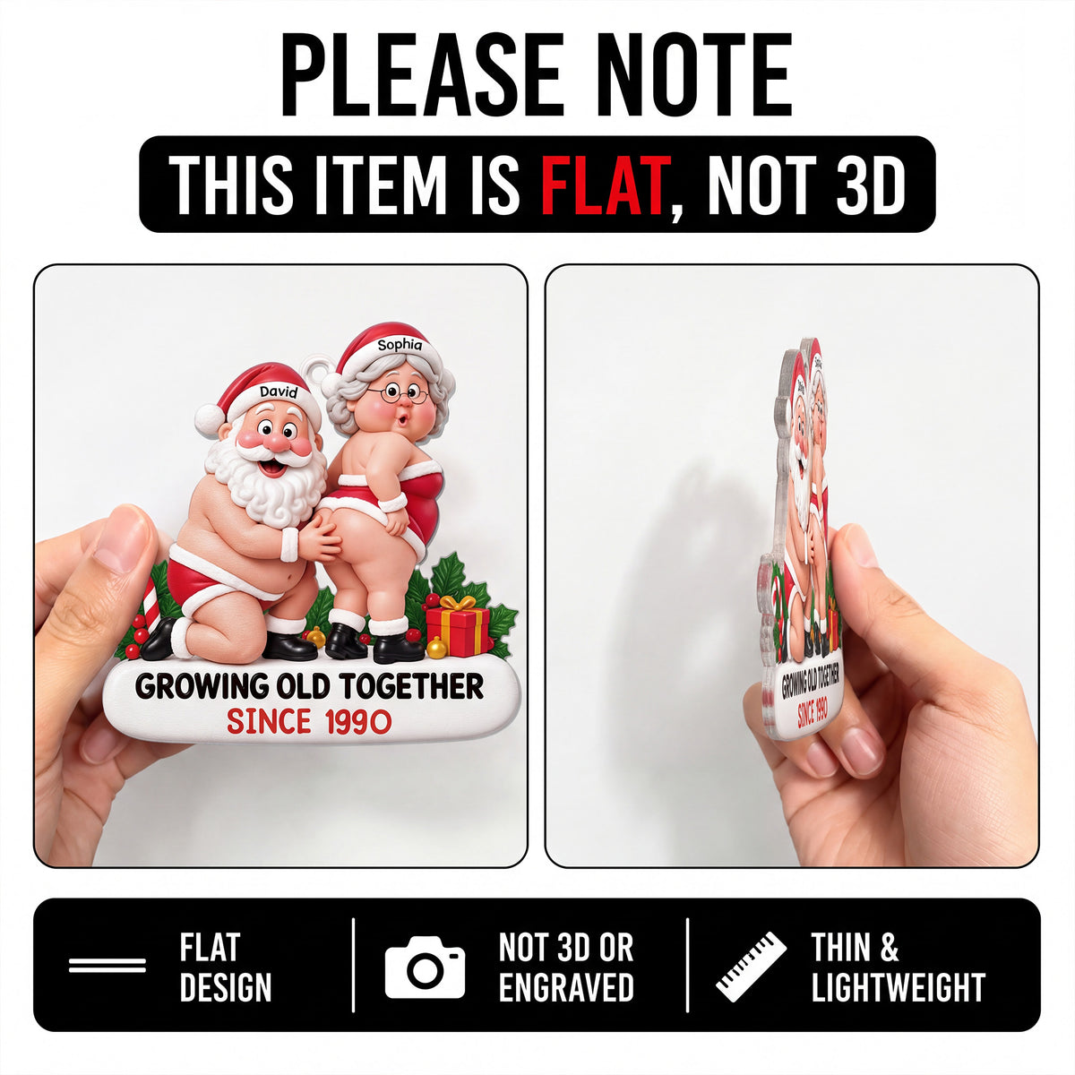 Growing Old Together - Personalized  Acrylic Ornament
