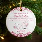 The Bond Between Aunt And Niece - Personalized Ceramic Ornament