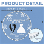 Anniversary Wedding - Personalized Glass Ornament
