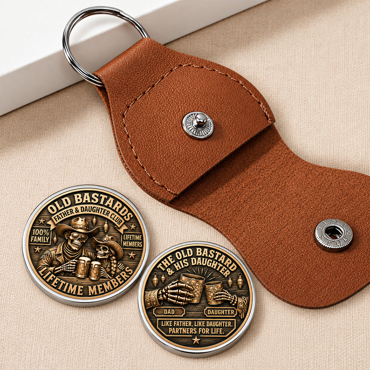 The Old Bastard & His Daughter - Personalized 3D Printing Pocket Hug
