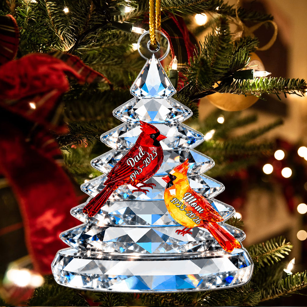 Memorial Tree Cardinals - Personalized Acrylic Ornament
