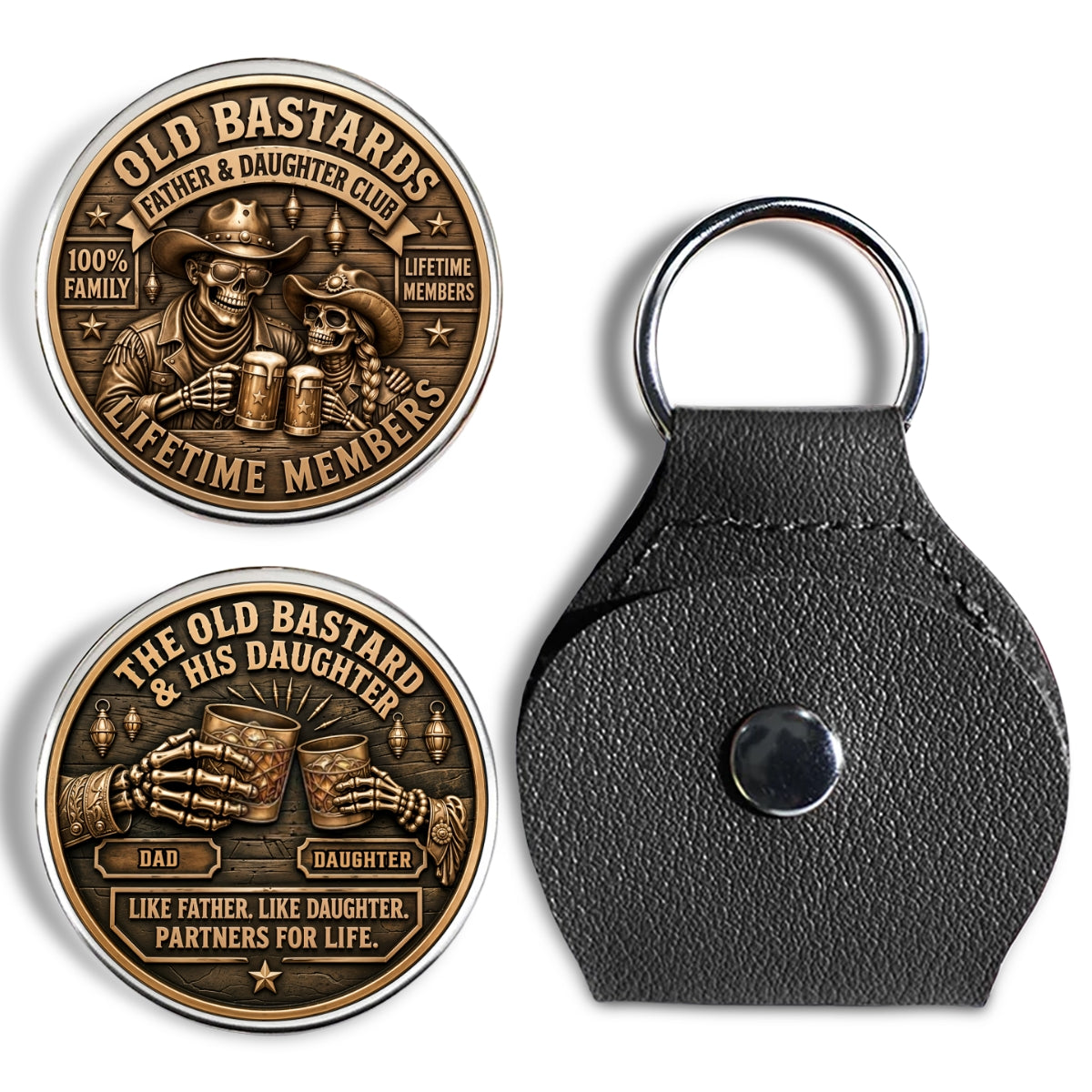 The Old Bastard & His Daughter - Personalized 3D Printing Pocket Hug