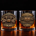Brotherhood Never Goes Out Style - Personalized Whiskey Glass Full Print