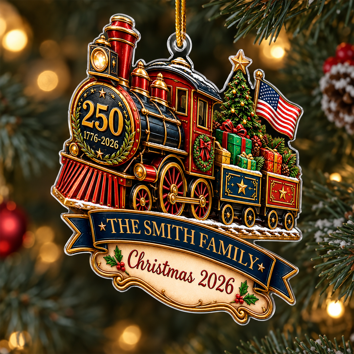 Christmas Train - Personalized Acrylic Ornament