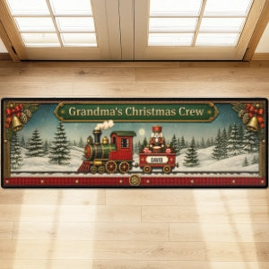 Christmas Train Family - Personalized Runner Rug