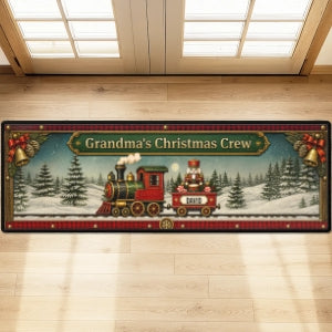 Christmas Train Family - Personalized Runner Rug
