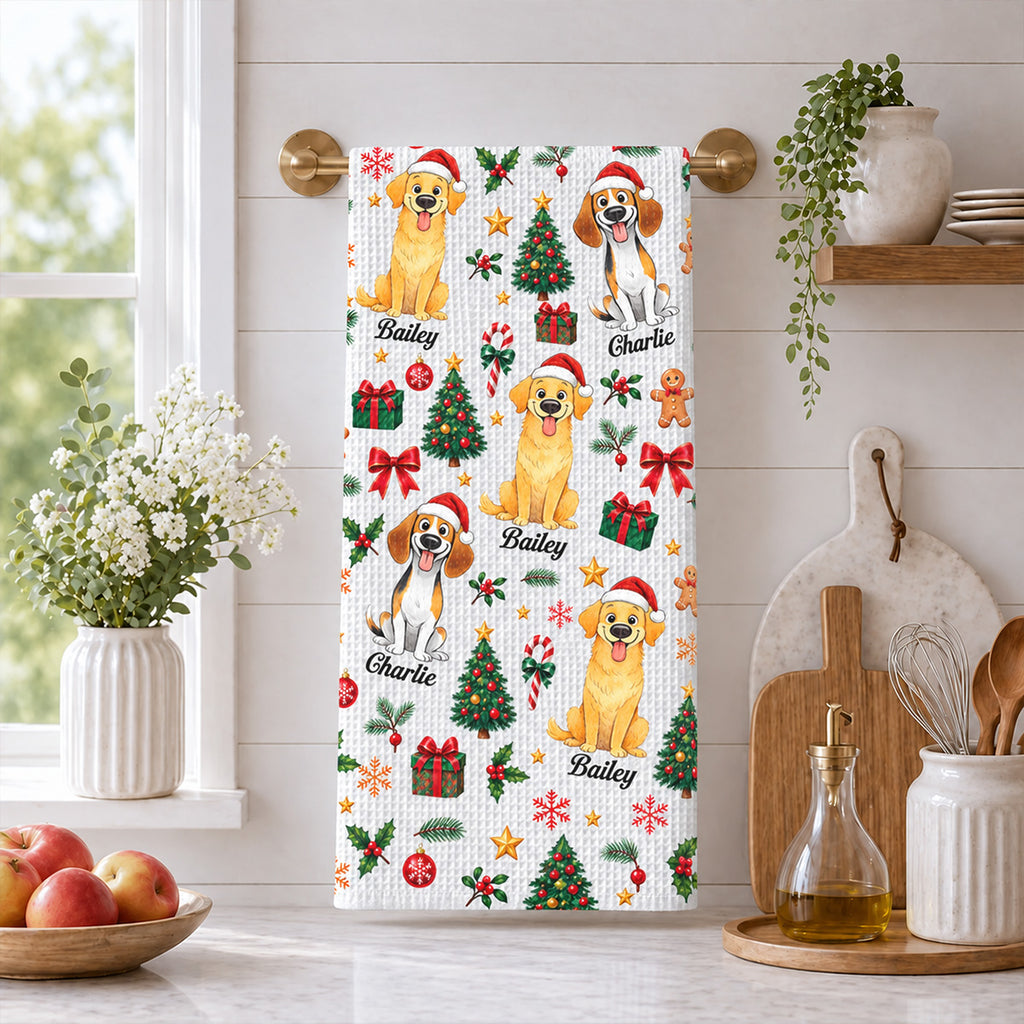 Christmas Dog - Personalized Kitchen Towel