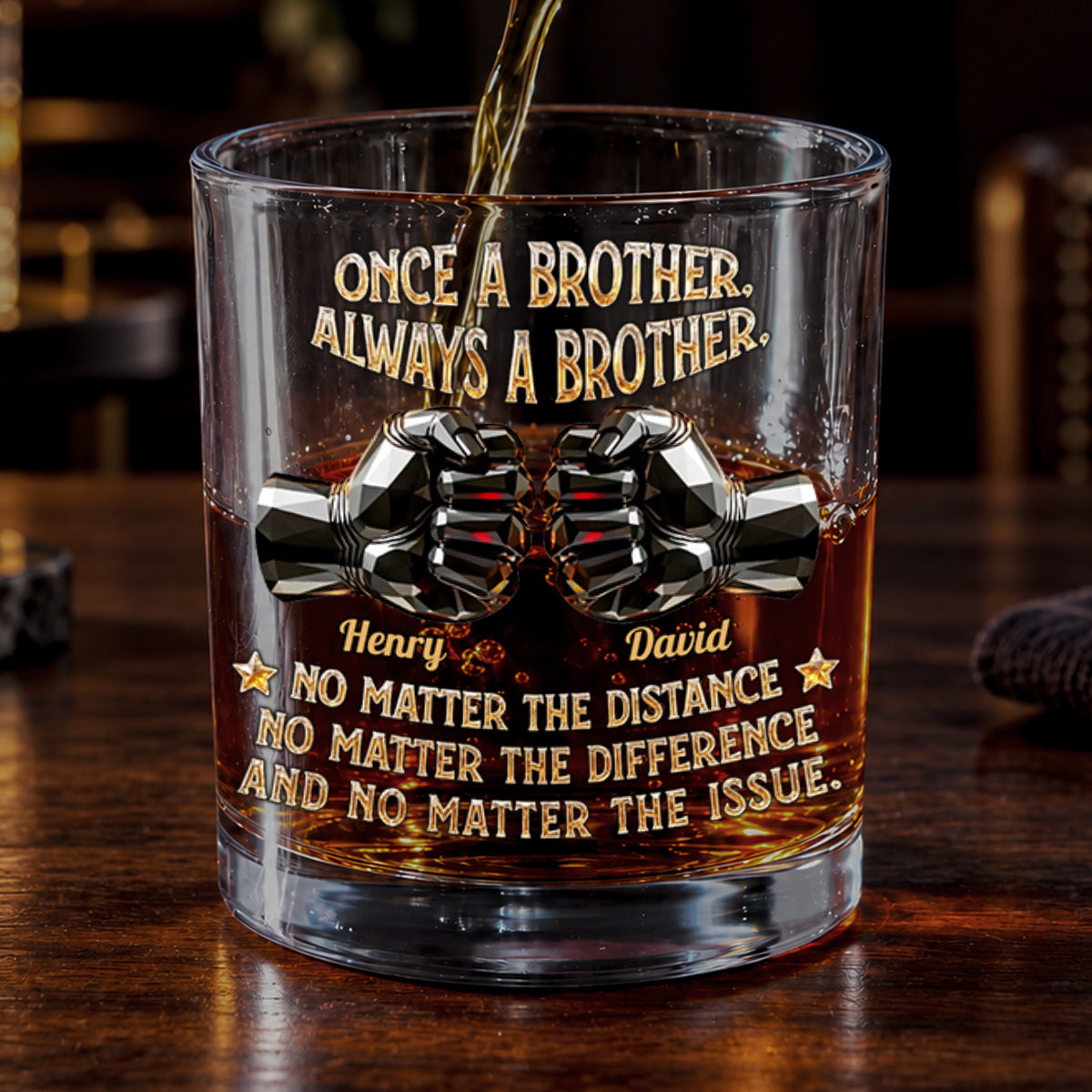 Soulmate Best Friend - Personalized Whiskey Glass Full Print