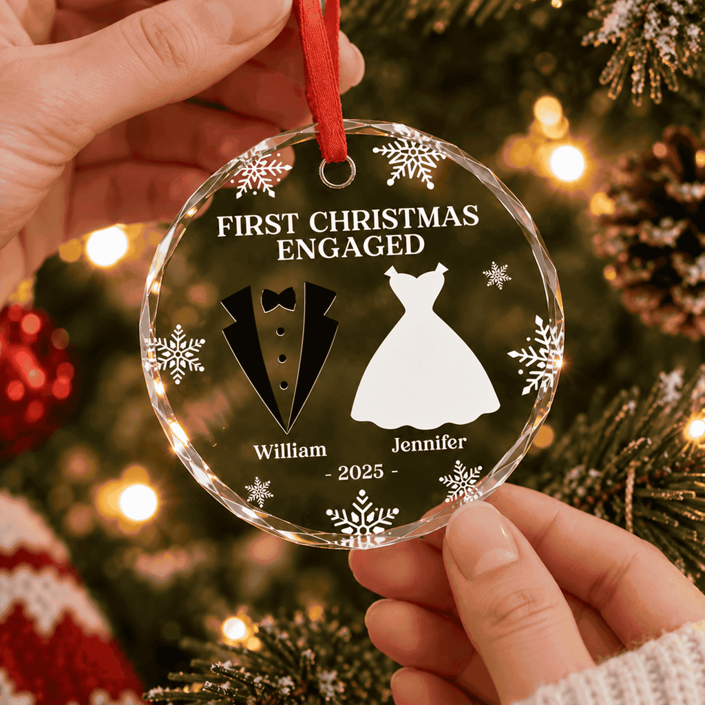 Anniversary Wedding - Personalized Glass Ornament