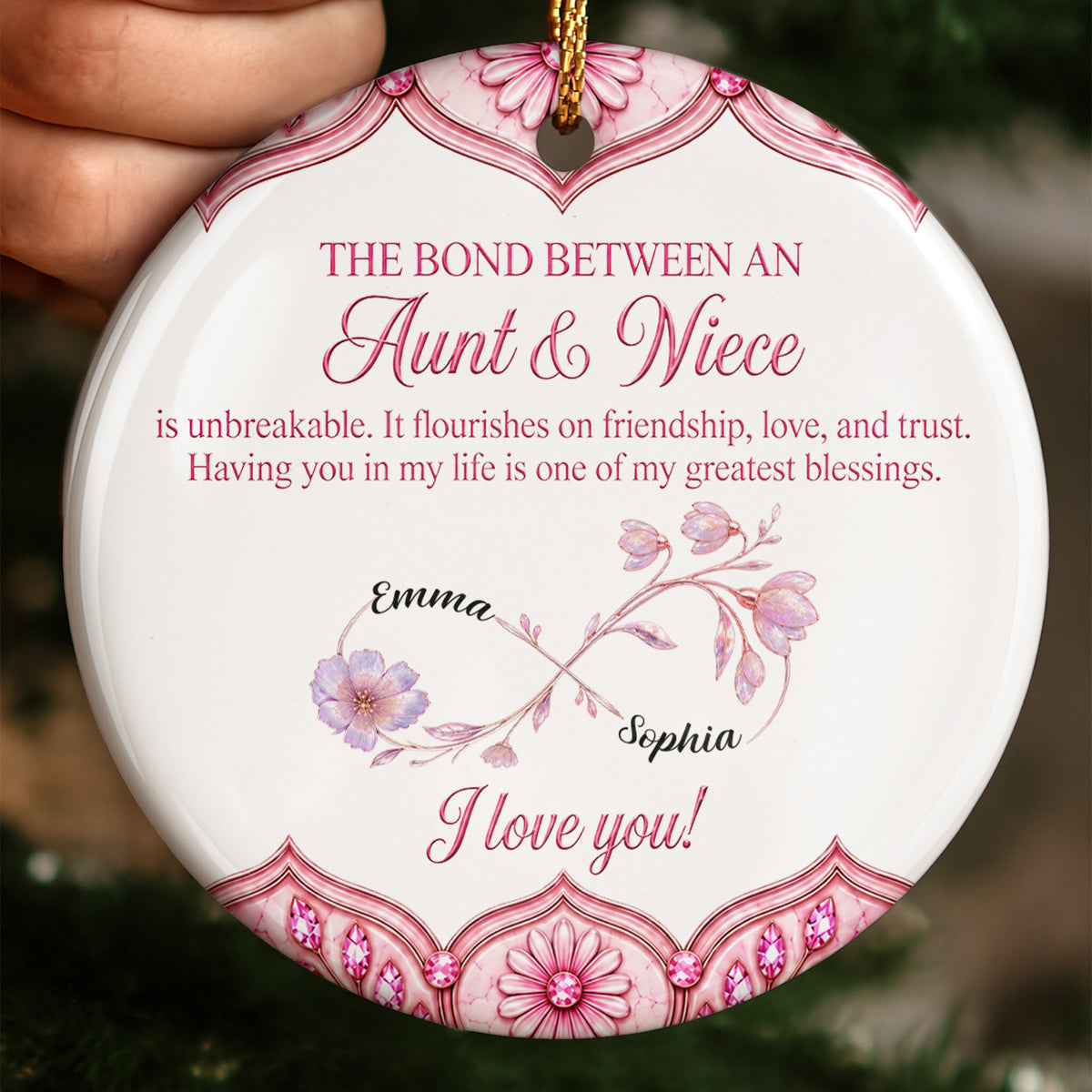 The Bond Between Aunt And Niece - Personalized Ceramic Ornament
