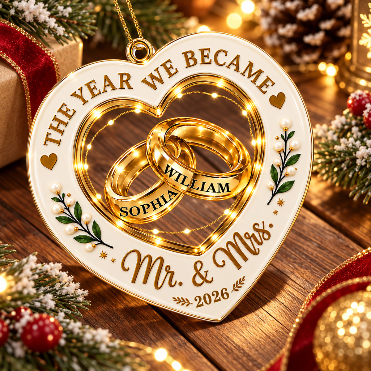 Newlywed Christmas - Personalized Acrylic Ornament