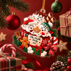 Marshmallow Family - Personalized Acrylic Ornament 