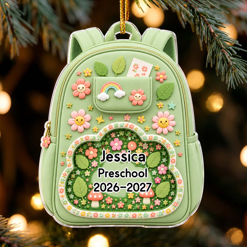 Kids School Backpack - Personalized Acrylic Ornament