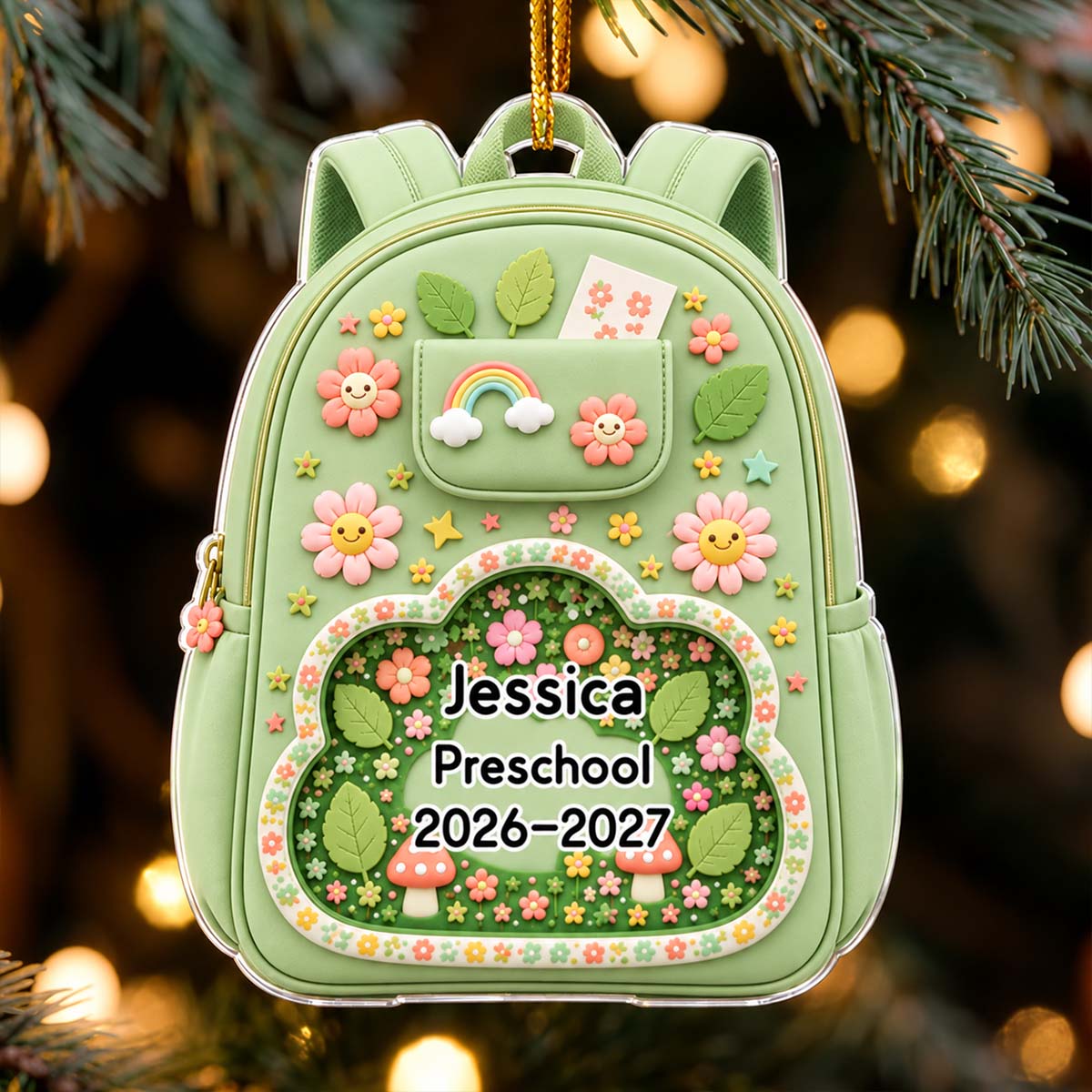 Kids School Backpack - Personalized Acrylic Ornament