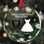 Anniversary Wedding - Personalized Glass Ornament