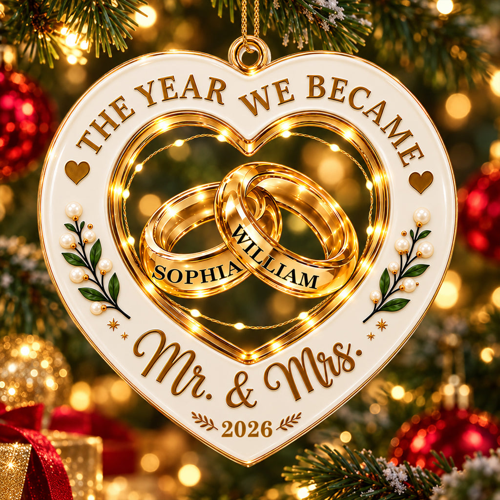 Newlywed Christmas - Personalized Acrylic Ornament