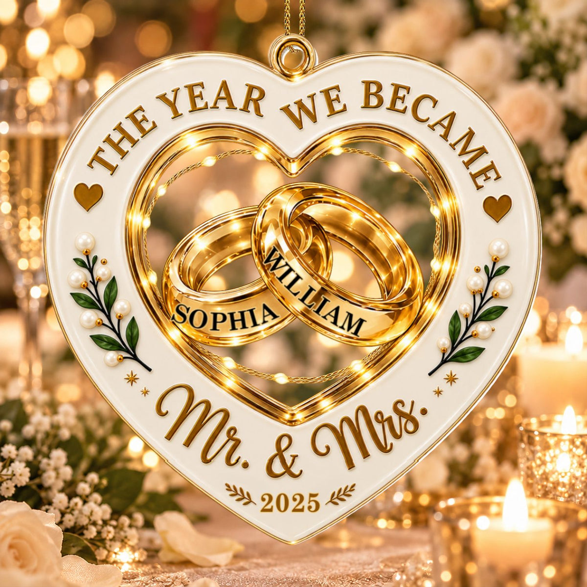 Newlywed Christmas - Personalized Acrylic Ornament