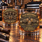 Brotherhood Never Goes Out Style - Personalized Whiskey Glass Full Print