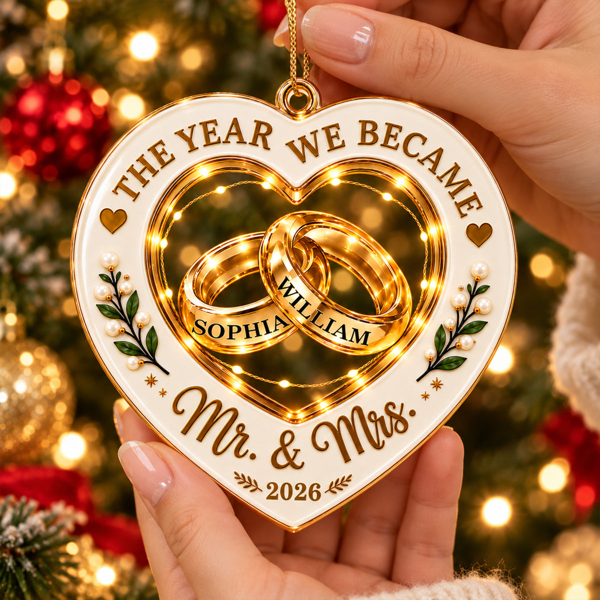 Newlywed Christmas - Personalized Acrylic Ornament