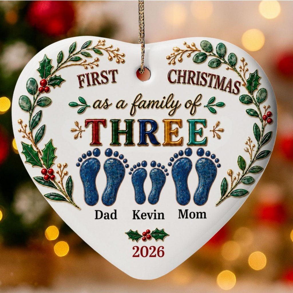 Our First Christmas 2026 - Personalized Ceramic Ornament