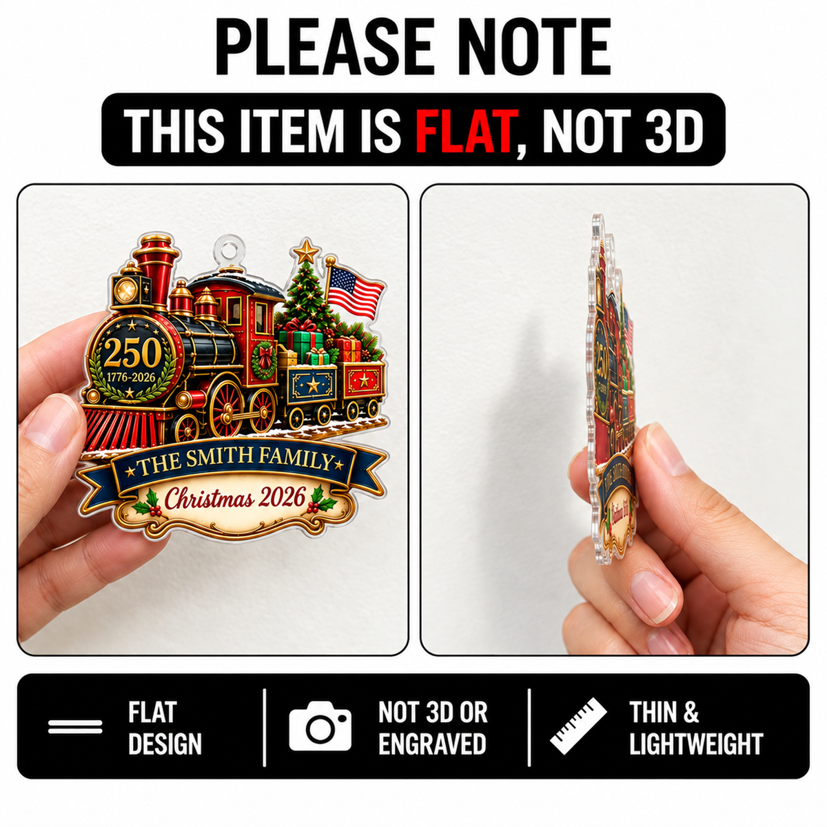 Christmas Train - Personalized Acrylic Ornament