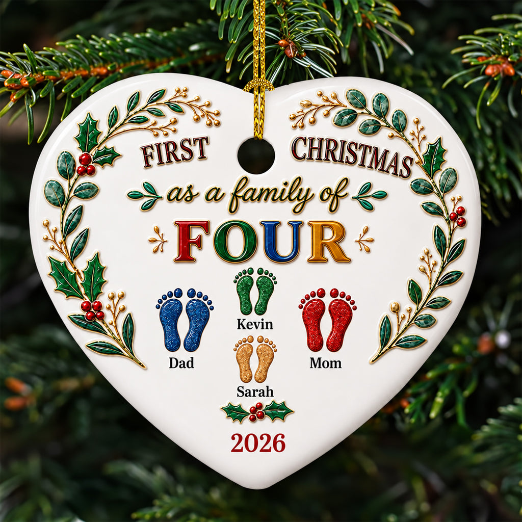 Our First Christmas 2026 - Personalized Ceramic Ornament