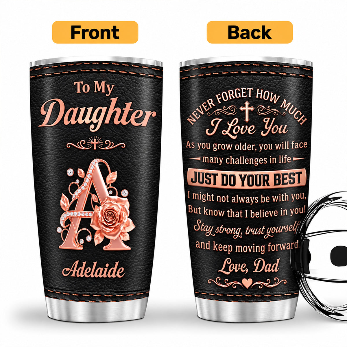 Never Forget How Much I Love You - Personalized Tumbler