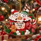 Marshmallow Family - Personalized Acrylic Ornament 