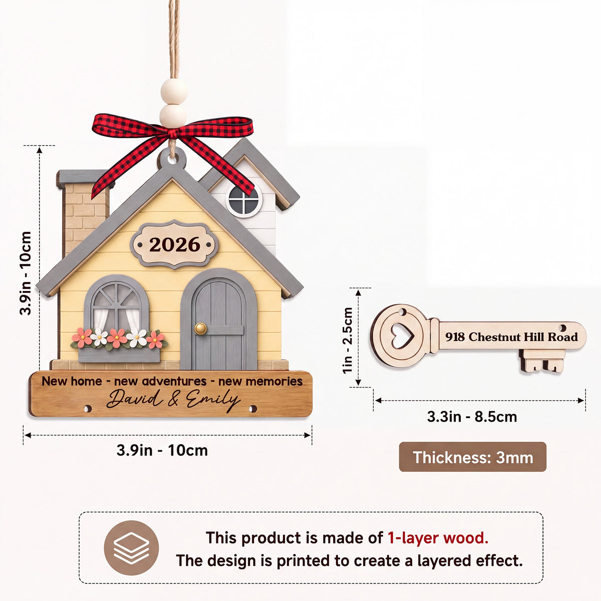 Where New Memories Begin - Personalized Wooden Ornament With Wooden Tag