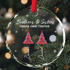 Season Love Siblings - Personalized Glass Ornament