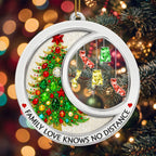 Family Love Knows No Distance Crystal - Personalized Acrylic Ornament