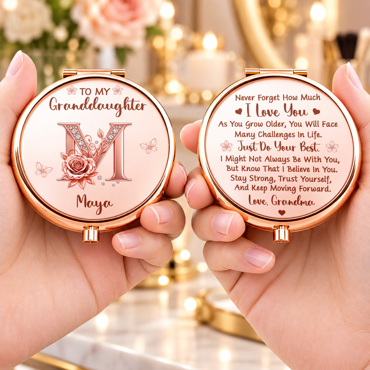 Beautifully Strong - Personalized Compact Mirror