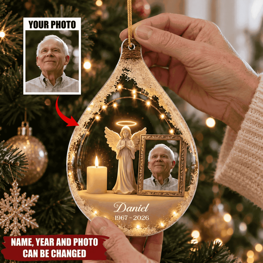 Guardian Angel Photo Memorial - Personalized Acrylic Ornament