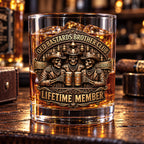 Brotherhood Never Goes Out Style - Personalized Whiskey Glass Full Print