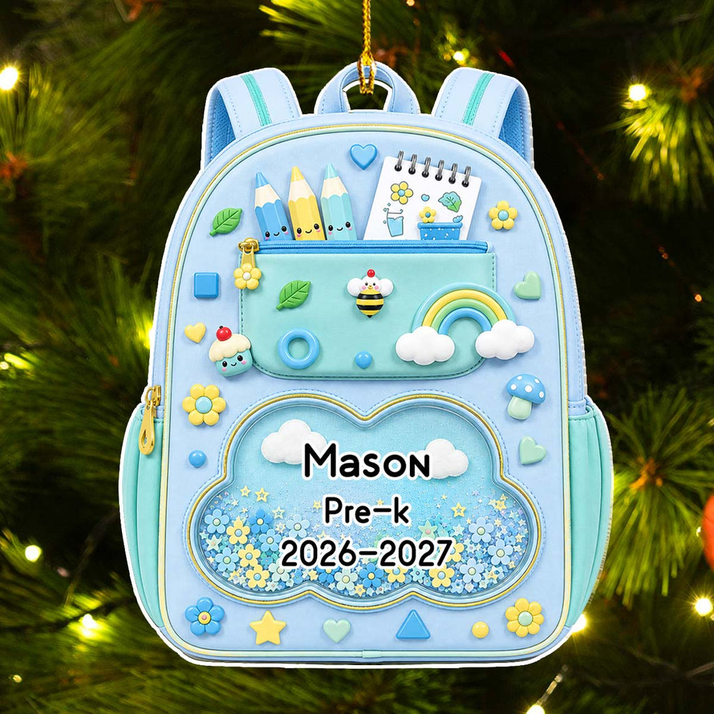 Kids School Backpack - Personalized Acrylic Ornament