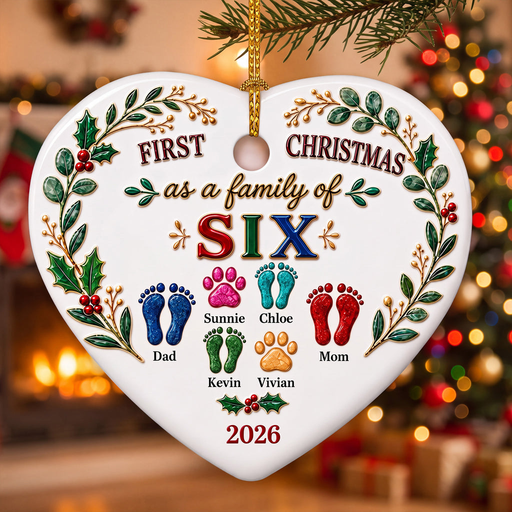 Our First Christmas 2026 - Personalized Ceramic Ornament