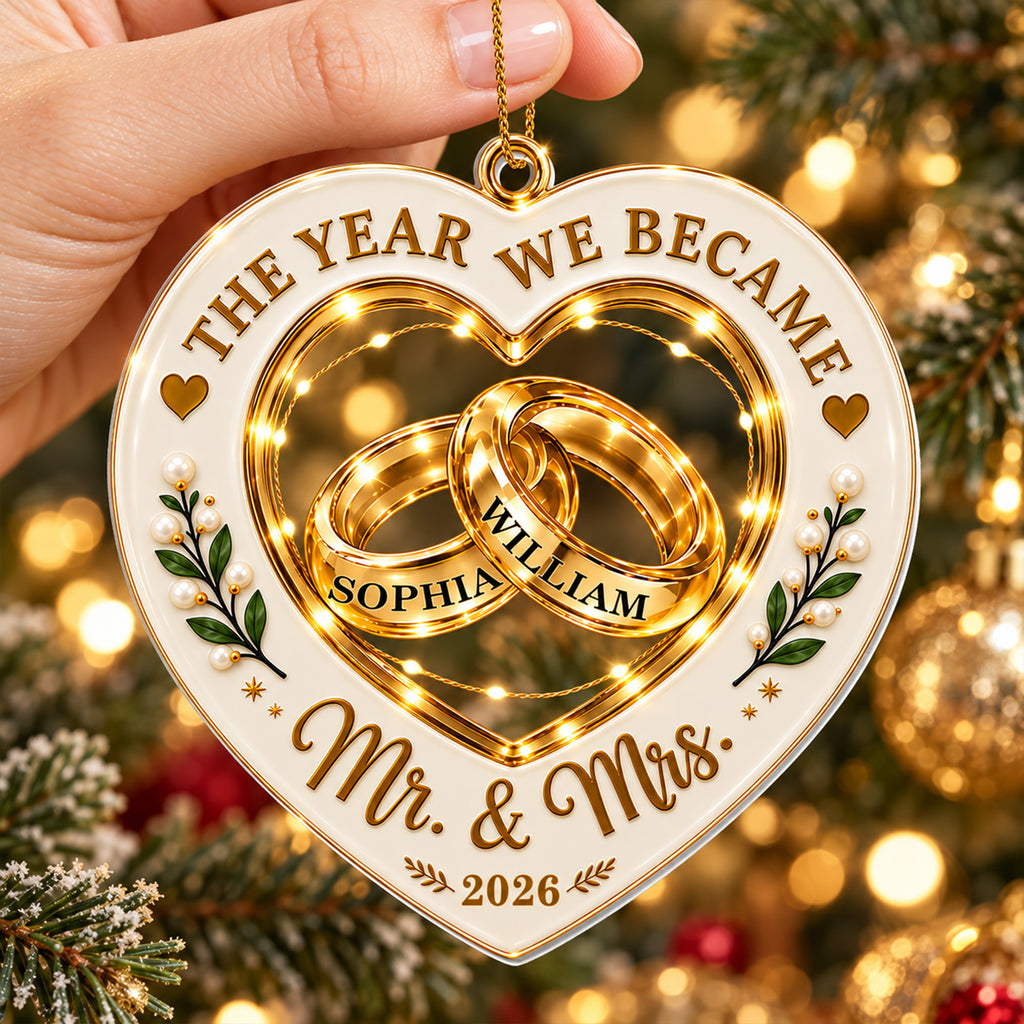 Newlywed Christmas - Personalized Acrylic Ornament