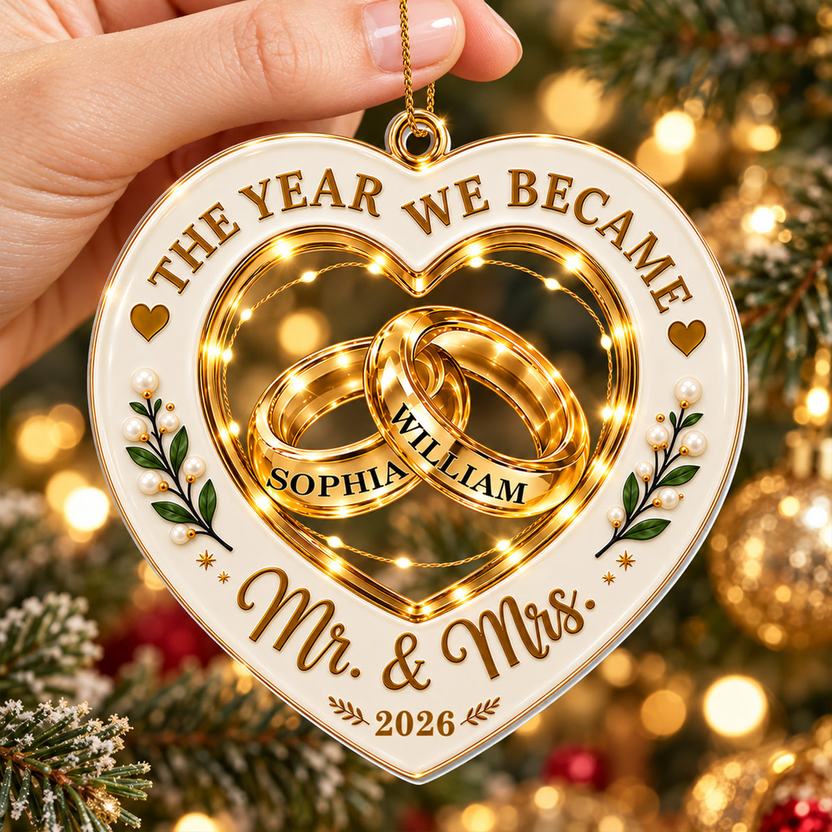 Newlywed Christmas - Personalized Acrylic Ornament