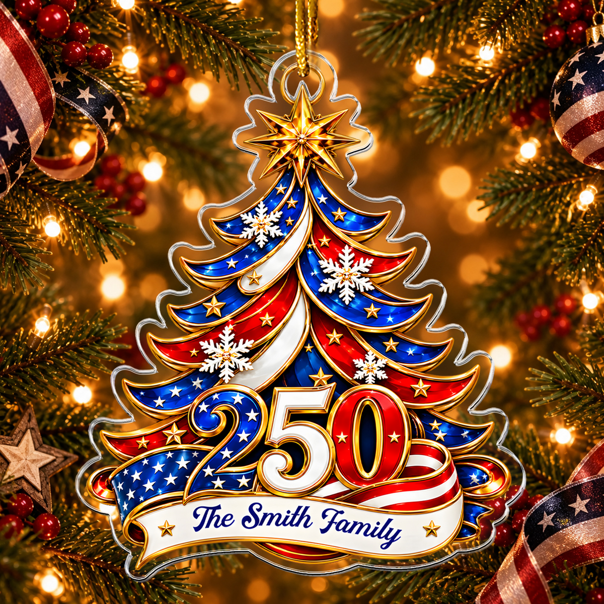 Christmas Tree 250 - Personalized Acrylic Ornament