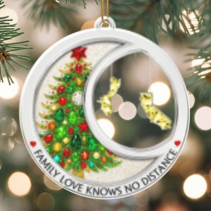 Family Love Knows No Distance Crystal - Personalized Acrylic Ornament