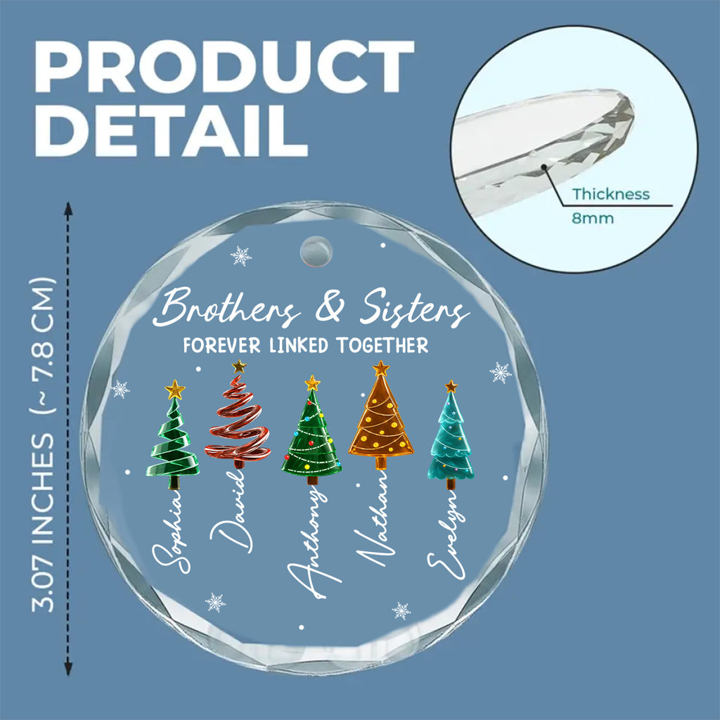 Season Love Siblings - Personalized Glass Ornament
